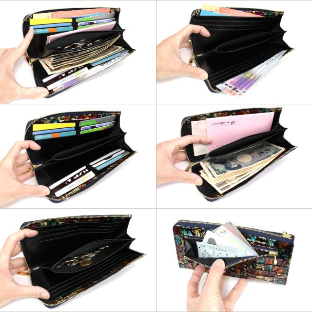長財布 L字ファスナー イタリアンレザー 本革 レディース クロコ 型押しレザー エナメル Quartet カルテット 薄い 薄型 ステンドレザー ラメ Stained Italy ステンドイタリー