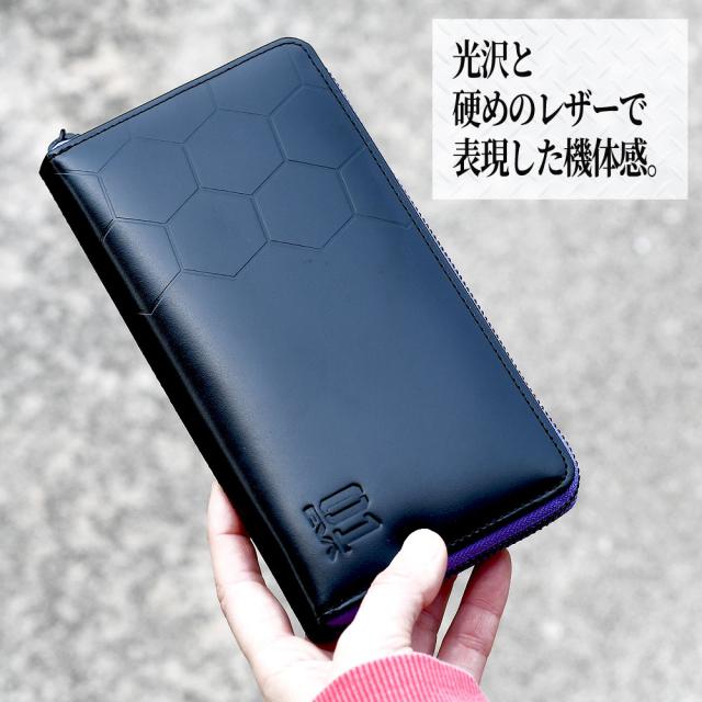 EVANGELION エヴァンゲリオン 長財布 ラウンドファスナー メンズ レディース 本革 使いやすい ラウンド型 ラウンドジップ 大人カジュアル YKKファスナー 牛革 レザー キャラクター財布 コラボ Nadaya 新世紀エヴァンゲリオ エヴァ EVA ネルフ NERV_1