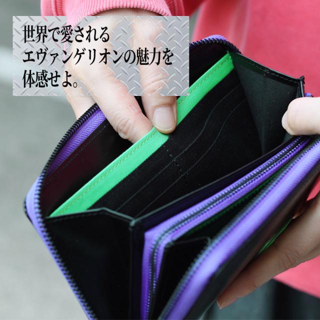 EVANGELION エヴァンゲリオン 長財布 ラウンドファスナー メンズ レディース 本革 使いやすい ラウンド型 ラウンドジップ 大人カジュアル YKKファスナー 牛革 レザー キャラクター財布 コラボ Nadaya 新世紀エヴァンゲリオ エヴァ EVA ネルフ NERV_2