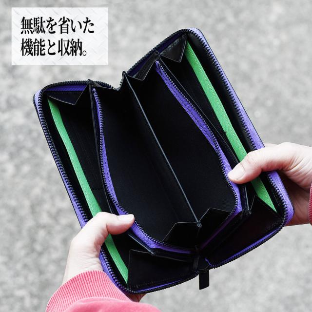 EVANGELION エヴァンゲリオン 長財布 ラウンドファスナー メンズ レディース 本革 使いやすい ラウンド型 ラウンドジップ 大人カジュアル YKKファスナー 牛革 レザー キャラクター財布 コラボ Nadaya 新世紀エヴァンゲリオ エヴァ EVA ネルフ NERV_4