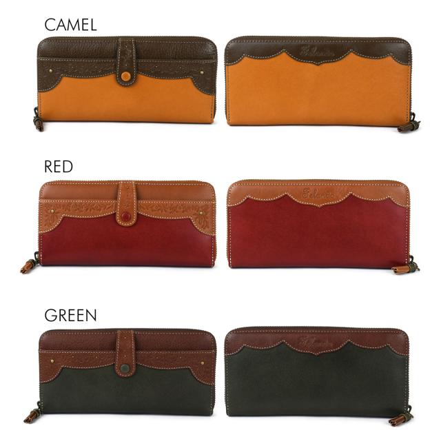 長財布 ラウンドファスナー レディース 花柄 大容量 3室 仕分け 花柄型