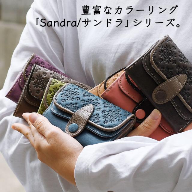 三つ折り財布 ミニ財布 花柄 小銭入れあり 本革 レディース