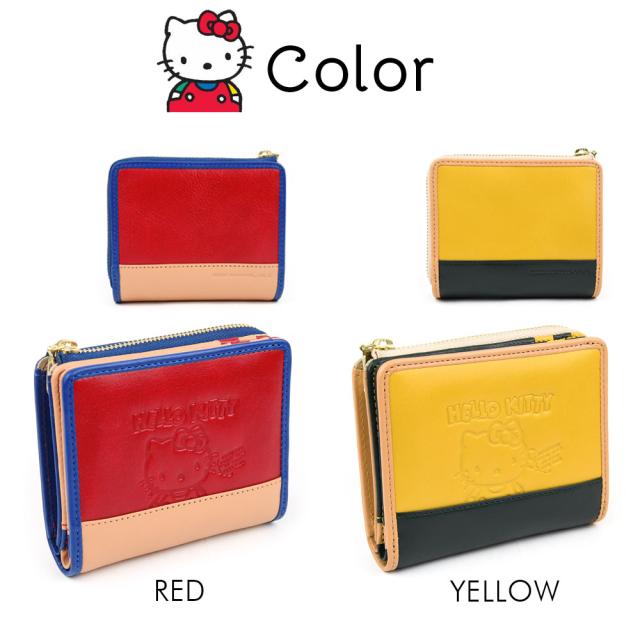 HELLO KITTY ハローキティ 二つ折り財布 ミニ財布 レディース 本革