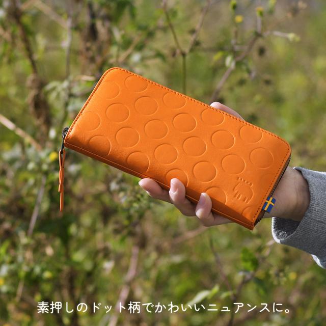 moz モズ 長財布 レディース 本革 大容量 ラウンドファスナー カードがたくさん入る マチあり3室 仕切り 仕分け ラウンドジップ YKK dot ドット 水玉模様 Elk エルク 型押し 使いやすい 北欧 牛革 経年変化 スウェーデン sweden ヘラジカ 86046_3