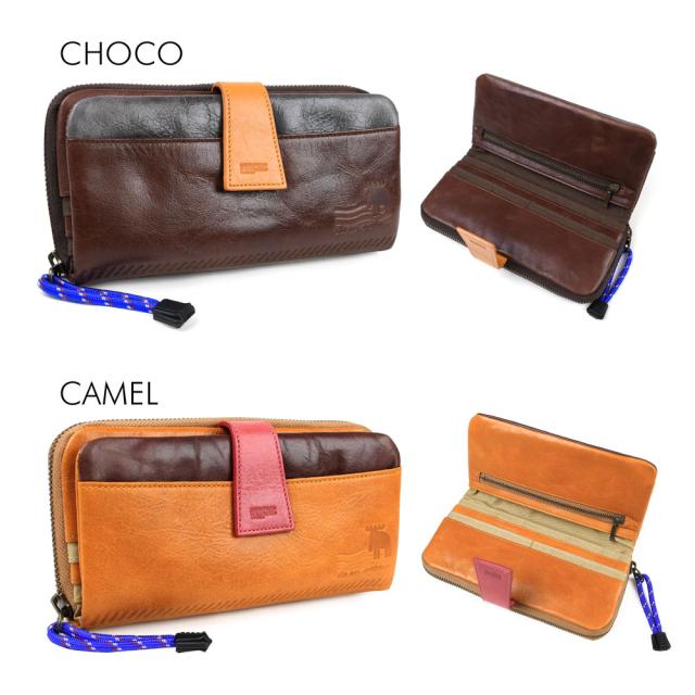 moz モズ 長財布 2way財布 ラウンドファスナー 本革 仕分け やりくり