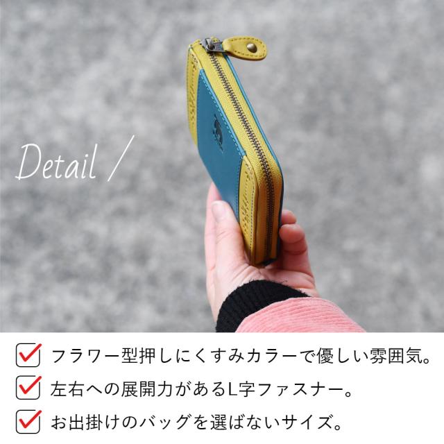 moz モズ ミニ財布 L字ファスナー l型 レディース 本革 小さい財布