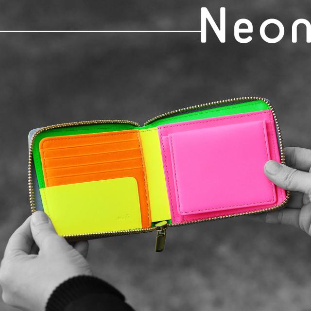 新品未使用】NADAYA 二つ折り財布 オレンジ グリーン CRAZY 楽天市場