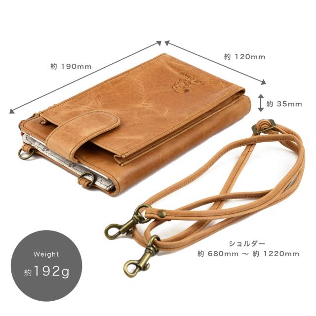 スヌーピー お財布ポシェット スマホポーチ 縦型 本革 姫路レザー 