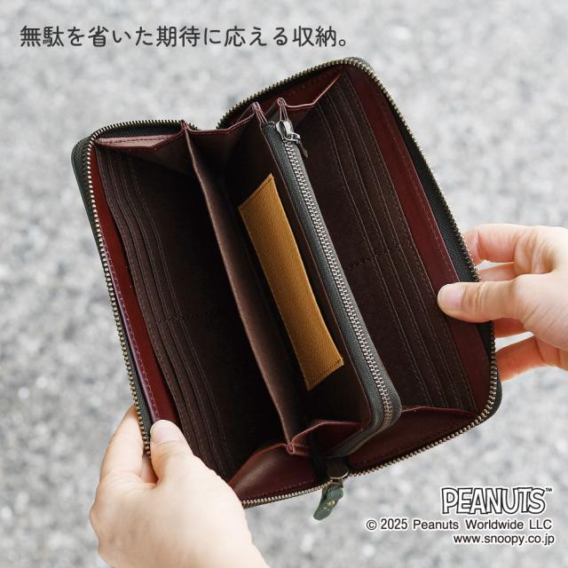 スヌーピー 長財布 ラウンドファスナー メンズ レディース 本革 L字ファスナー小銭入れ 使いやすい 仕分け 仕切り 大人カジュアル レザー 大容量 YKK 牛革 レザー キャラクター財布 Washing ウォッシング SNOOPY PEANUTS ピーナッツ 73481_4