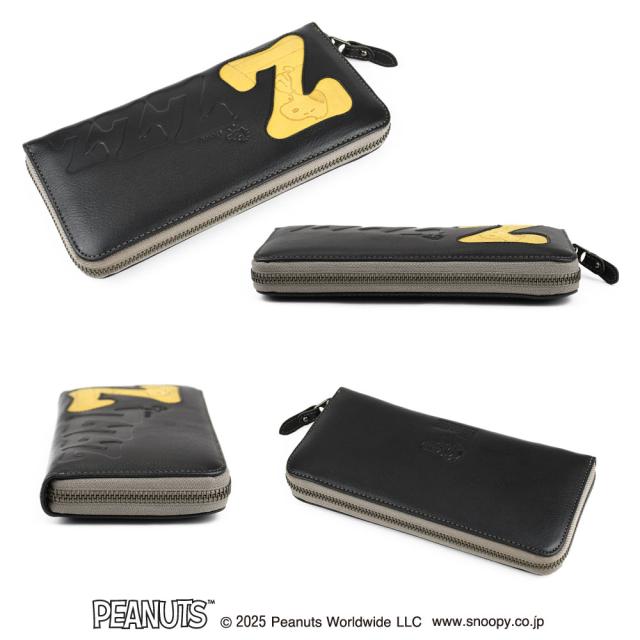 スヌーピー 長財布 ラウンドファスナー メンズ レディース 本革 L字