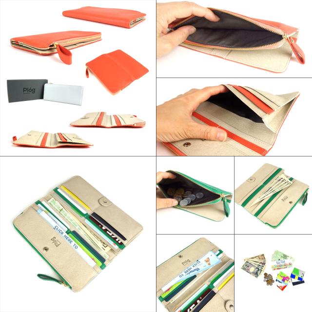 長財布 二つ折り 薄い L字ファスナー 外側ファスナー付 コンパクト 本