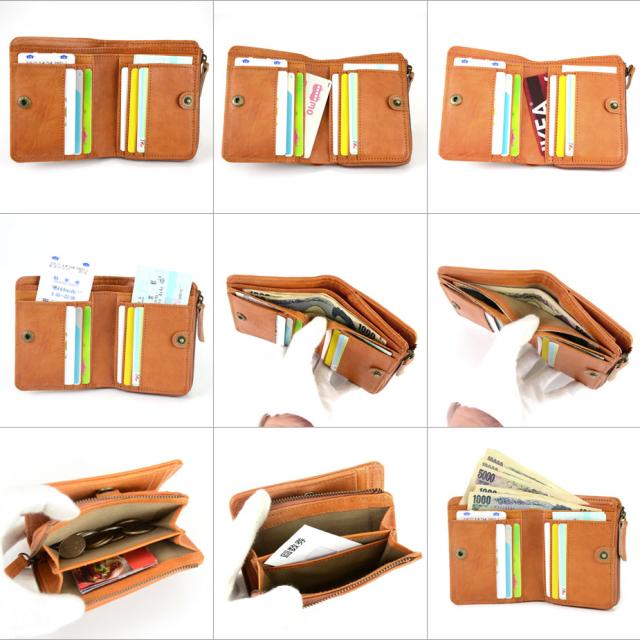 二つ折り財布 小銭入れ L字ファスナー コンパクト zucchero ズッケロ