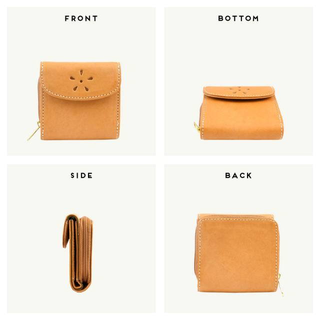 ミニ財布 小さめ 二つ折り 外側小銭入れ フラップ コンパクト