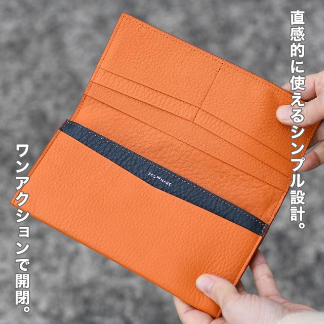 ササマチ長財布 SOLSOMARE ソルソマーレ リーヴァ Riva フラップ長財布 ロングウォレット 薄い レディース 本革 レザー 牛革 国産レザー 日本製 YKKエクセラファスナー 職人 編み込み ユニセックス シュリンクレザー_5