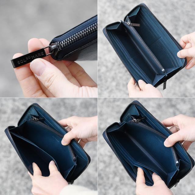 ラウンドファスナー長財布 SOLSOMARE ソルソマーレ Tramonto トラモント ロングウォレット レディース 本革 レザー 牛革 イタリアンレザー イタリア革 日本製 YKKエクセラファスナー 職人 ユニセックス 経年変化 エイジング_12