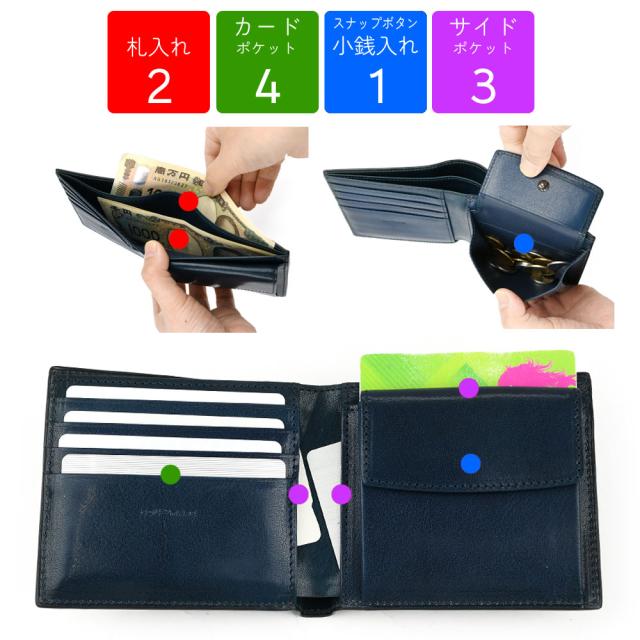 二つ折り財布 SOLSOMARE ソルソマーレ ハーフウォレット メンズ 本革 レザー 牛革 イタリアンレザー イタリア革 経年変化 日本製 トラモント 職人 ユニセックス メイドインジャパン ２つ折り 二ツ折り レディース シンプル スタンダード プレゼント ギフト 折りたたみ財布