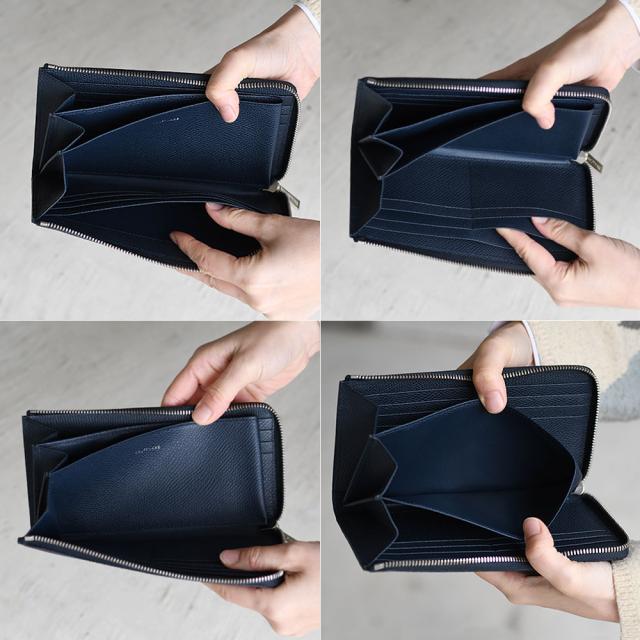 L字ファスナー長財布 大容量 l型 SOLSOMARE ソルソマーレ マチあり2室 ロングウォレット レディース 本革 レザー 牛革 型押しシュリンクレザー 日本の革 キップレザー 日本製 YKKエクセラファスナー 職人 ユニセックス_13