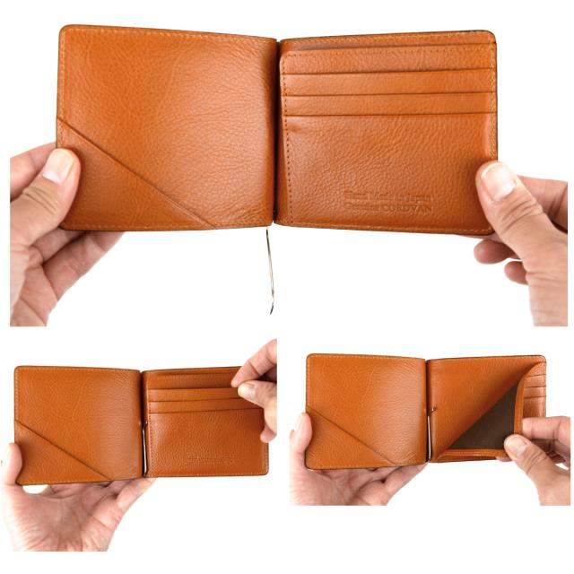 マネークリップ 小銭入れなし コードバン 二つ折り財布 薄型 新喜皮革 レーデルオガワ SUNAMURA メンズ MONEYCLIP 札ばさみ スリム 本革財布 日本製 本革 CORDVAN CORDOVAN 水染めコードバン 馬革 牛革 ブラック チョコ_12