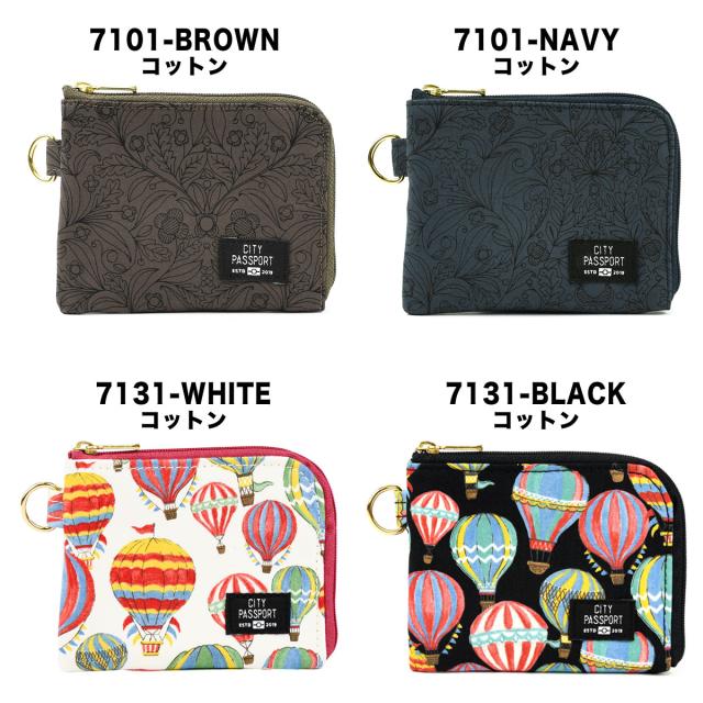 M*.様 東京メトロボタン付き小ポーチ CITY PASSPORT ミニ財布 L字ファスナー 花柄 レディース