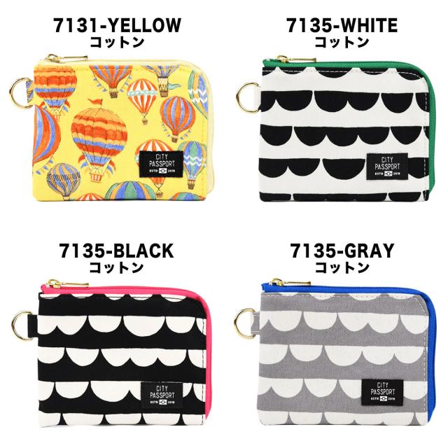 CITY PASSPORT ミニ財布 L字ファスナー 花柄 レディース