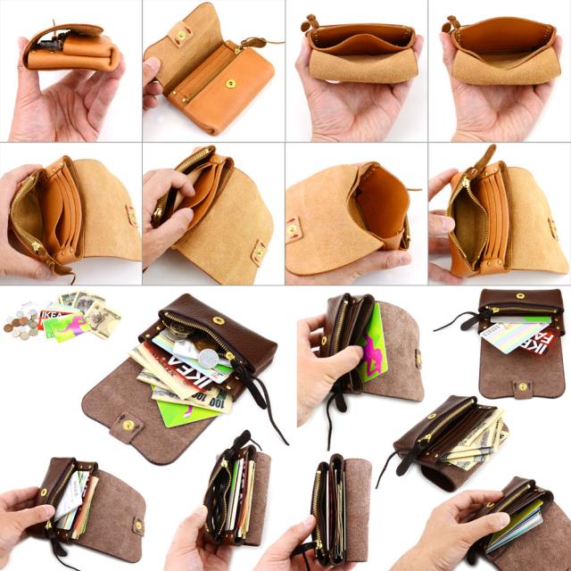 本革財布 短財布 ミニ財布 日本製 ヌメ革【財布 小/13-10】eureka leathercraft ユリカレザークラフト 送料無料