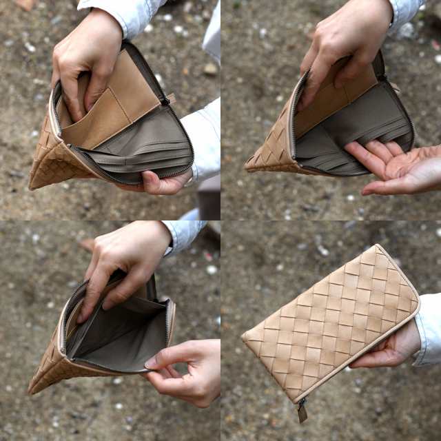 LEATHER MESH L-SHAPED FASTENER WALLET 【通販 - 小物