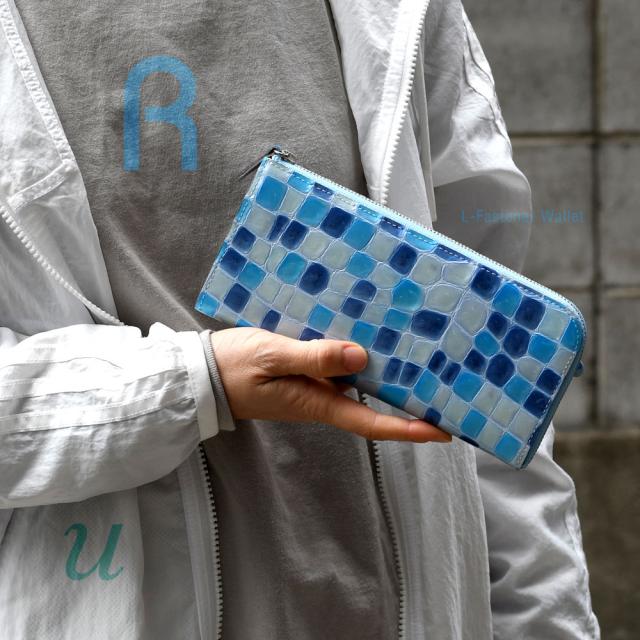 長財布 L字ファスナー メテオール エナメル Arukan 日本製 レディース