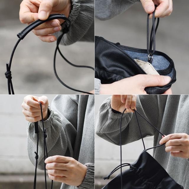 巾着ミニショルダーバッグ 巾着ポシェット サコッシュ ウォッシャブル