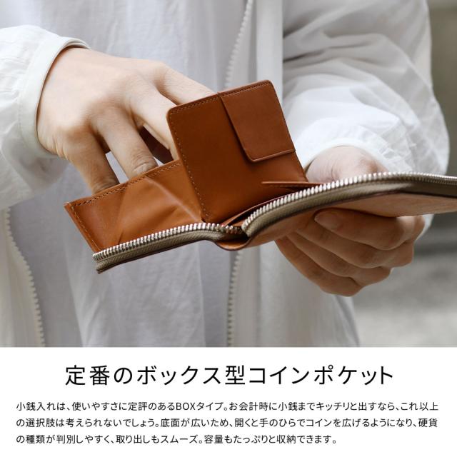 ミニ財布 ラウンドファスナー コンパクト バッファロー イタリアン