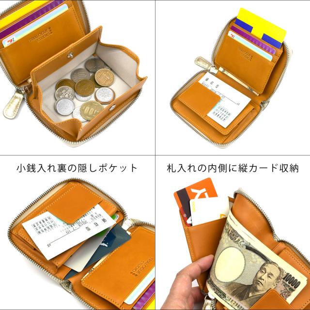 ミニ財布 ラウンドファスナー コンパクト ゴールド ピンク レディース