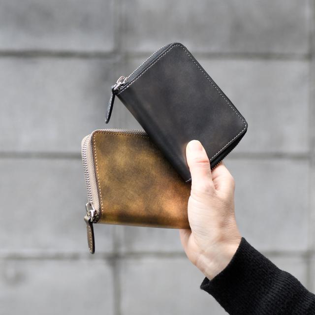 ミニ財布 ラウンドファスナー コンパクト ゴールド シルバー