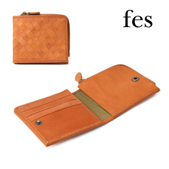 二つ折り財布 ハーフウォレット 薄型 スリム コンパクト 本革 レディース イントレチャート Fes フェス レザー 編み込み メッシュ ヌメ革の通販はau Pay マーケット おさいふやさん