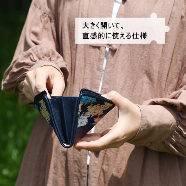 ミニ財布 L字ファスナー l型 本革 グローブレザー 牛革 メンズ 小さい財布 薄い コンパクトウォレット サブ財布 TRION トライオン ブランド グラブレザー PANEL パネルシリーズ PUZZLE パズル カモフラ 迷彩 タイリッシュ おしゃれ ユニーク 個性的 球活_2