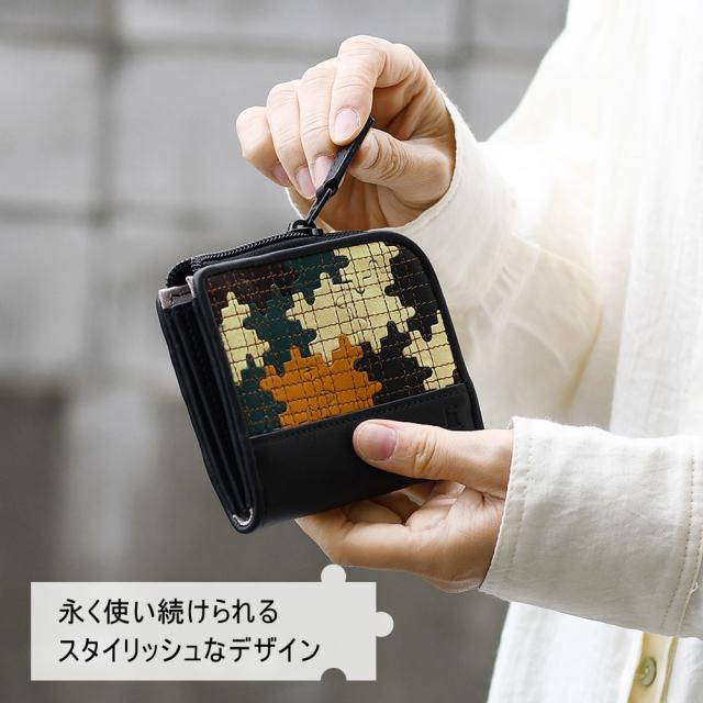 ミニ財布 L字ファスナー l型 本革 グローブレザー 牛革 メンズ 小さい財布 薄い コンパクトウォレット サブ財布 TRION トライオン ブランド グラブレザー PANEL パネルシリーズ PUZZLE パズル カモフラ 迷彩 タイリッシュ おしゃれ ユニーク 個性的 球活_5