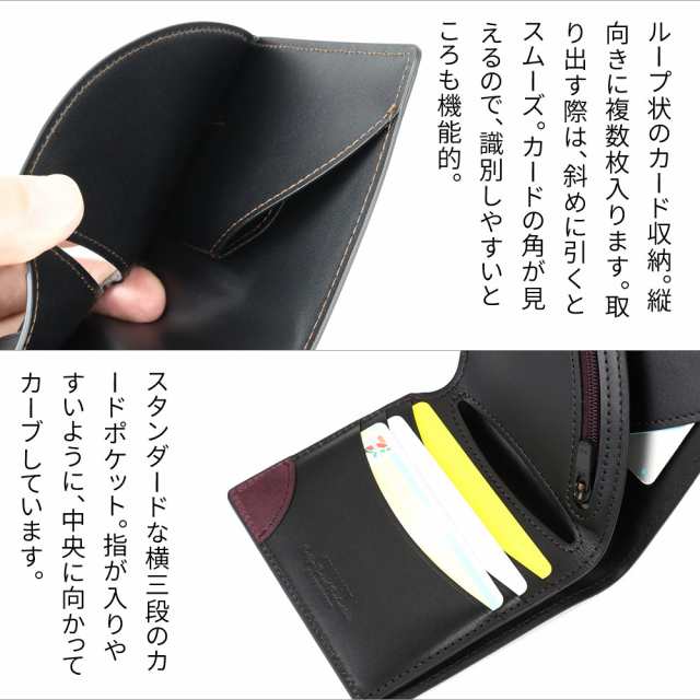 二つ折り財布 薄い イタリアンレザー Air Wallet エアーウォレット
