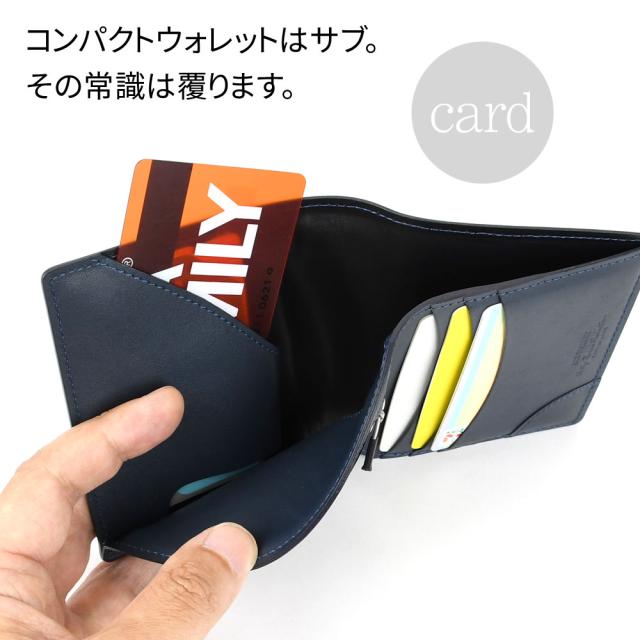二つ折り財布 薄い スムースレザー Air Wallet エアーウォレット