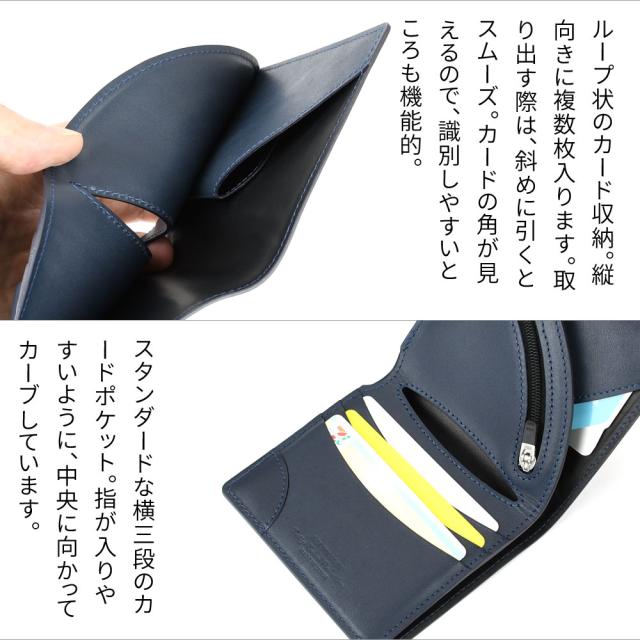 二つ折り財布 薄い スムースレザー Air Wallet エアーウォレット