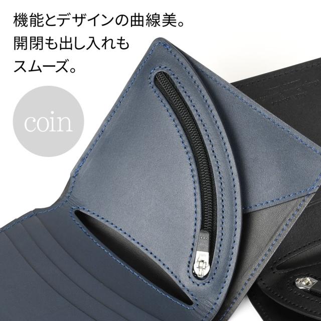 二つ折り財布 薄い スムースレザー Air Wallet エアーウォレット