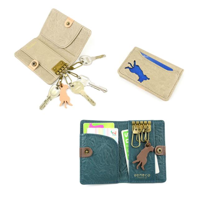 猫柄 キーケース カード入れ aoneco アオネコ 日本製 レディース