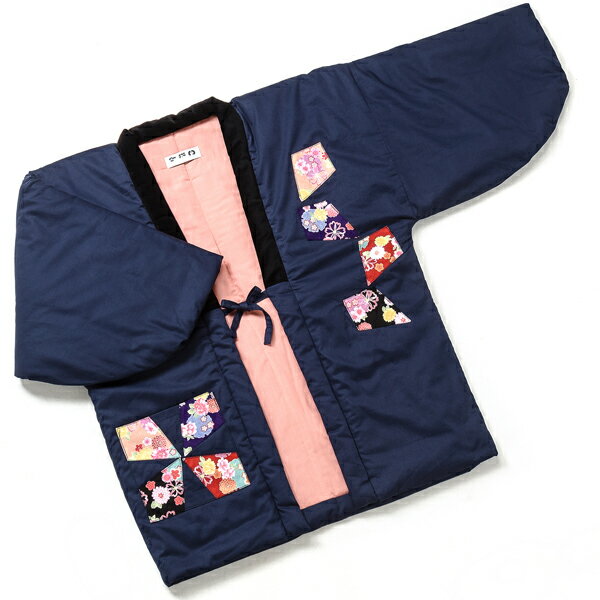 半纏 はんてん 婦人用 レディース 女性 冬でもあったか ポカポカ 中綿入 どてら 和柄パッチワークが可愛い女性用半纏 半天 濃紺の通販はau Pay マーケット 金華shop