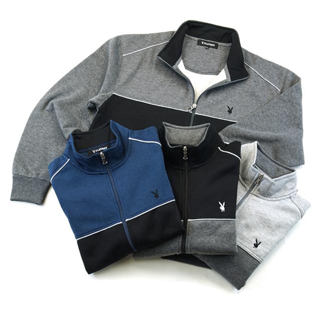 裏起毛 ジップアップ トレーナー プレイボーイ Playboy メンズ ワンポイント刺繍 あったか ポカポカ 冬 部屋着 切替 配色 スエット パジの通販はau Pay マーケット 金華shop