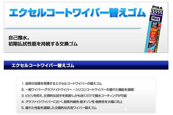 Piaa ピア 撥水ワイパー替えゴム エクセルコート 300mm 新形状10 2mm幅 Emr300 呼番100 の通販はau Pay マーケット ホットロード