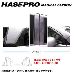 ﾊｾﾌﾟﾛ マジカルカーボン ブラック ピラーセット フルセット N-WGN/N-WGNカスタム JH1 年式：2013.11〜 CPH-F58