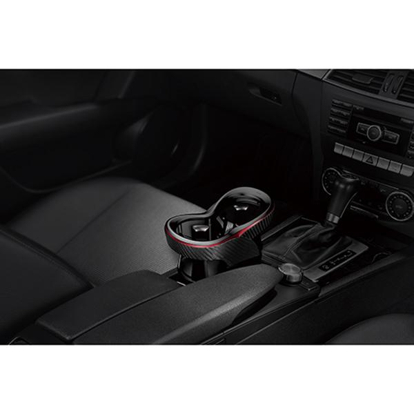 ドリンクホルダー 車 ツインカップホルダー クワトロ X カーボン