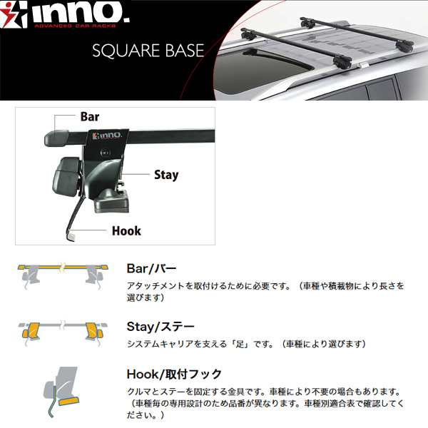 INNO/イノー キャリア車種別セット スズキ エブリイ DA64 H17.8〜H27.1 標準ルーフ車用 INLDK + INB127｜au PAY  マーケット