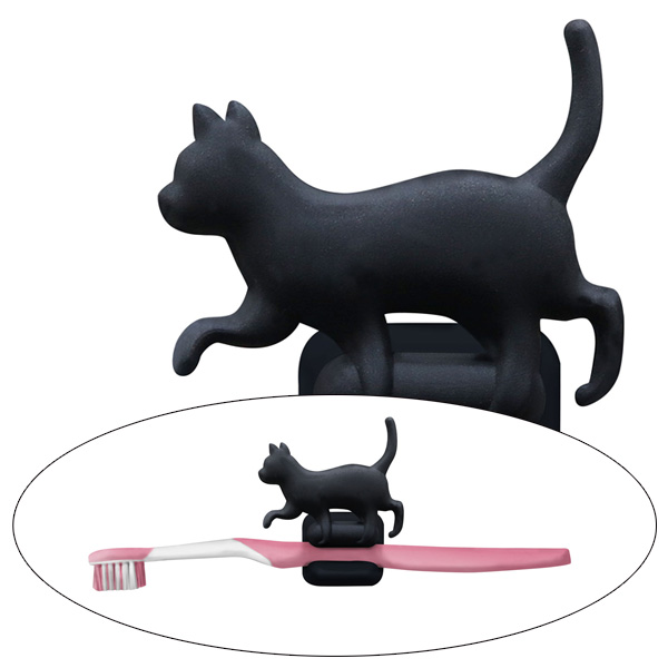 明邦 ねこのシルエット歯ブラシホルダー クロ 吸盤取り付け 歯ブラシ置き W54 D28 H67mm クロネコ 黒猫 Me163の通販はau Pay マーケット ホットロード春日井西店