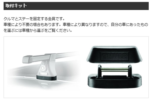 THULE/スーリー 車種別取付キット 金具 ジャガーＩ-PACE ルーフレール無し H30〜 THKIT5163_1