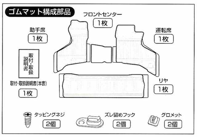 ゴムマット ハイゼットカーゴ S700V/S710V フロアマット運転席/助手席セット (700系 サンバーバン ピクシスバン にも適合)  RM-345｜au PAY マーケット