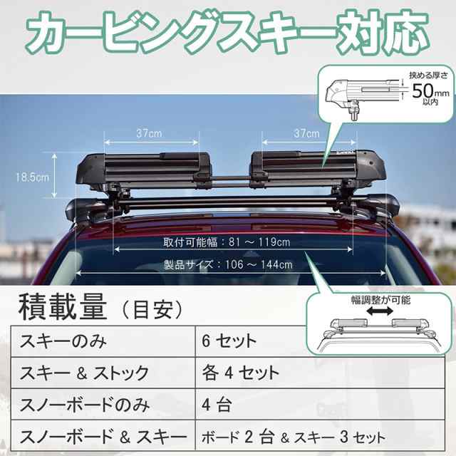 INNO/イノー スキー＆スノーボードキャリア デュアル スキー板6セット、スノーボード4セットの積載 アタッチメントの簡単脱着  INA951の通販はau PAY マーケット - ホットロード au PAY マーケット店 | au PAY マーケット－通販サイト