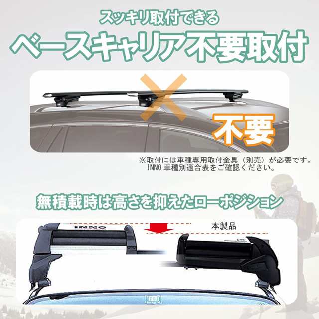 新品未使用 INNO スキー スノーボード キャリア 品番:UK703 ルーフオン専用